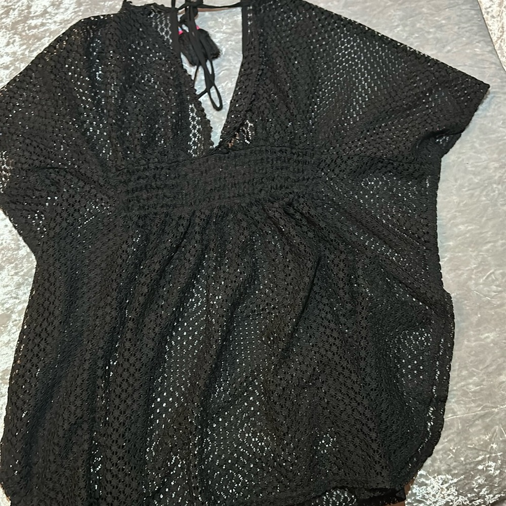 Black Post Beach Dress. See through